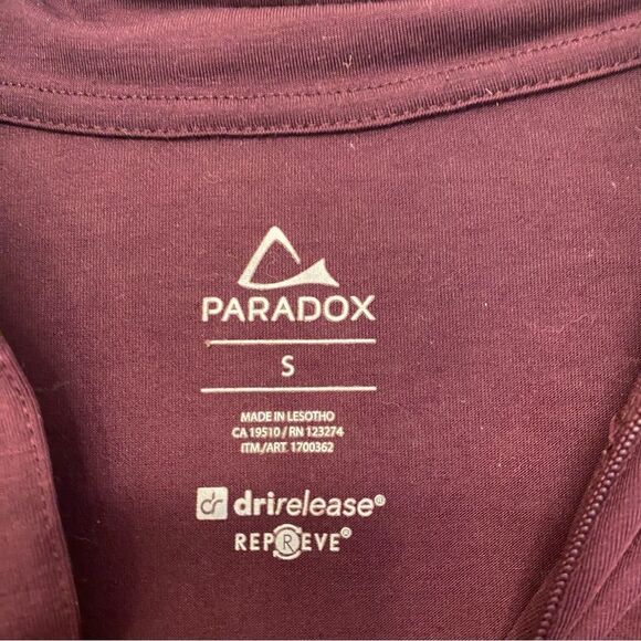 PARADOX Performance Purple Merino wool Blend Zip Long Sleeve base layer S - Picture 3 of 7